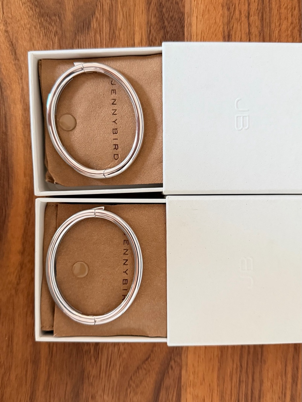 Jenny Bird Silver Gia Bangle Bracelets - Set of Two
